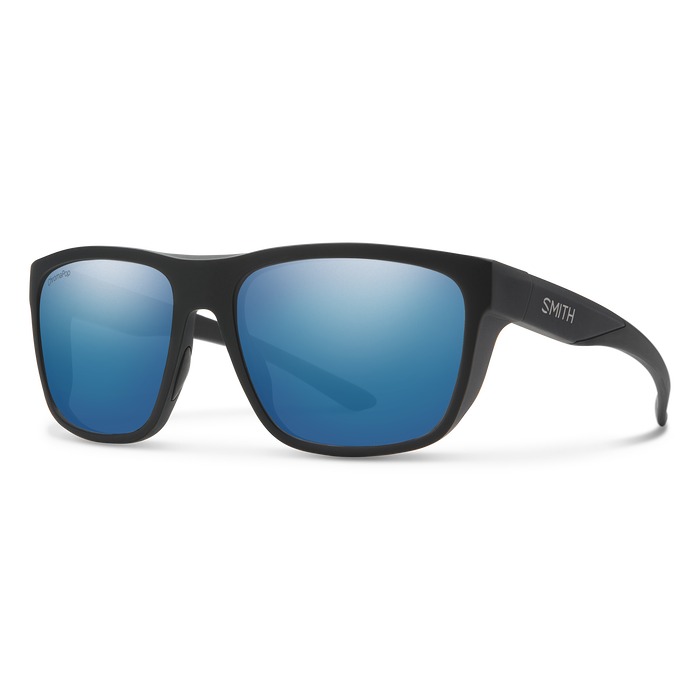 Smith Barra Matte Black ChromaPop Glass Polarized Blue Mirror Lens Sunglasses