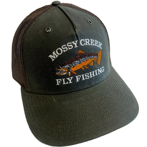 Mossy Creek Hawthorne Waxed Trucker Dark Olive/Coffee - Mossy Creek Fly Fishing