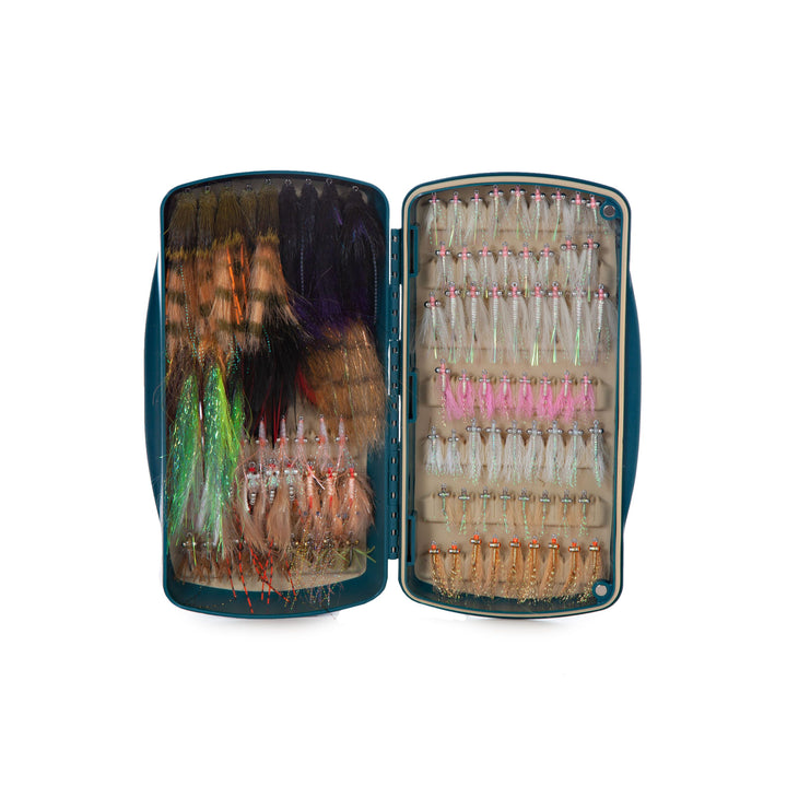 Fishpond Tacky Pescador Large Fly Box open with saltwater flies