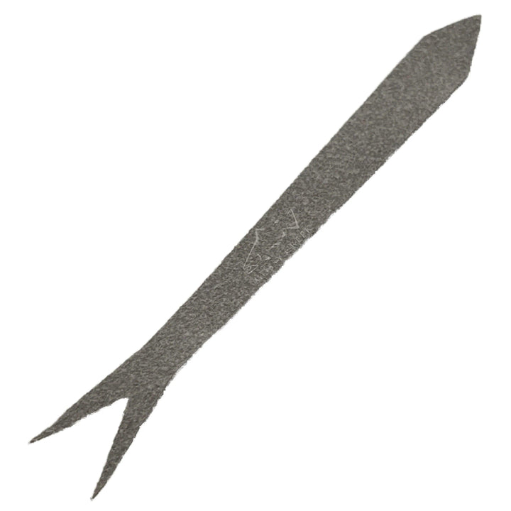 Mossy Creek MC Fluke Tail in baitfish gray, single forked fluke tail on white