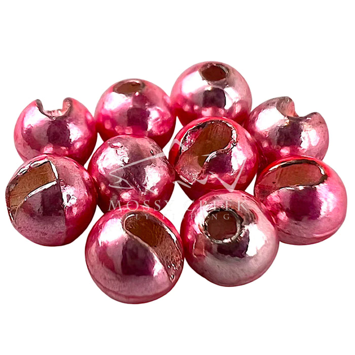 Slotted Tungsten Bead Metallic Light Pink