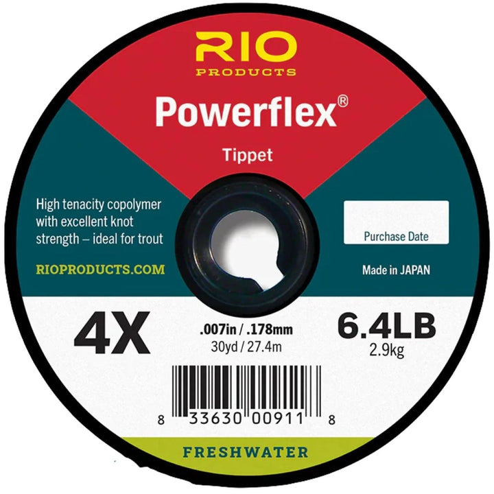 RIO Powerflex tippet spool, 4X label