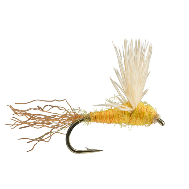RIO Sparkle Dun Orange Sulphur, emerger with fanned elk wing