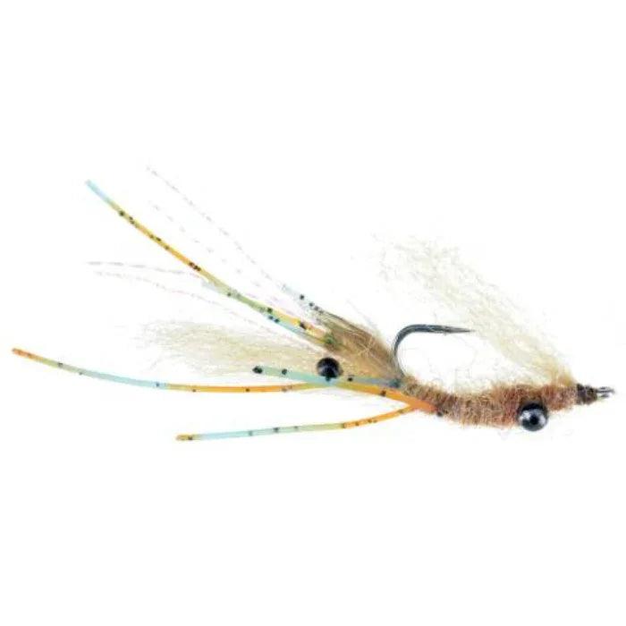 Scratchy Mantis Shrimp Beadchain Eye, saltwater shrimp fly by North Country Flies