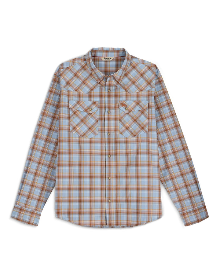 Simms Brackett LS Shirt in Steel Blue, front view