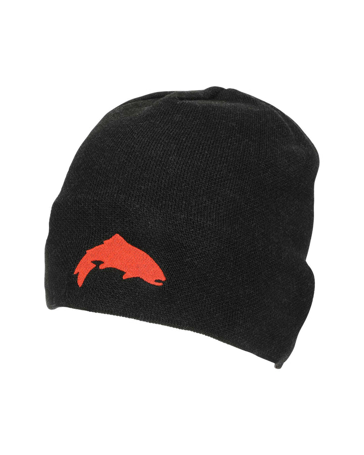 Simms Everyday Beanie in dark grey with orange trout logo