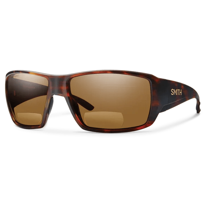 Smith Guide's Choice Bifocal sunglasses, Matte Havana frame, Polarized Brown lens, three-quarter view
