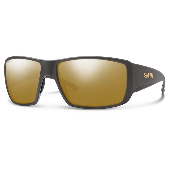 Smith Guide's Choice sunglasses, Matte Gravy frame, ChromaPop Polarized Bronze Mirror lens, three-quarter view