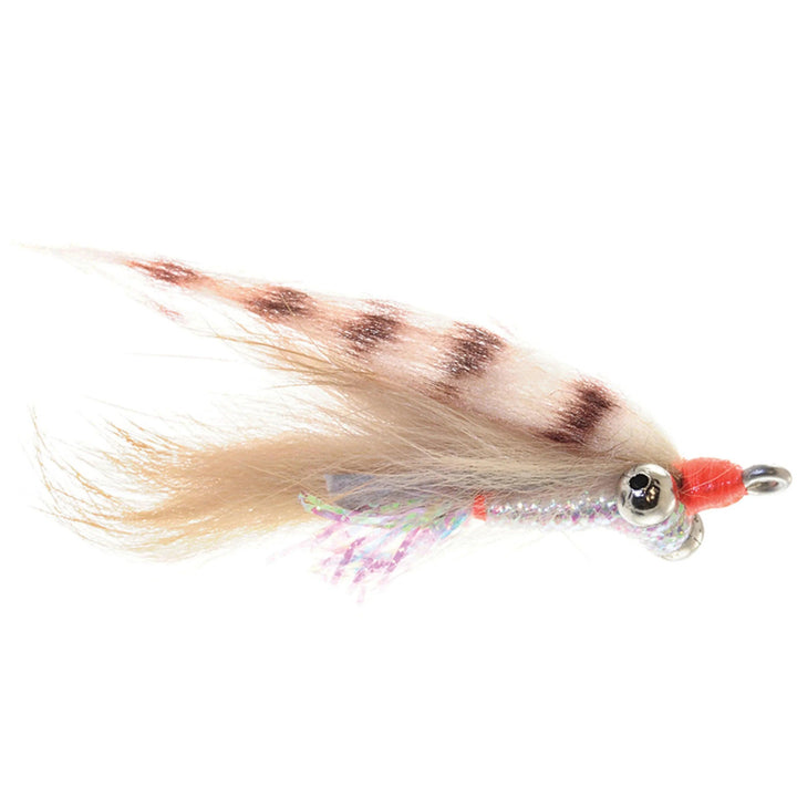 Umpqua Bonefish Scampi Bead Chain Barred saltwater fly with bead-chain eyes and rabbit strip