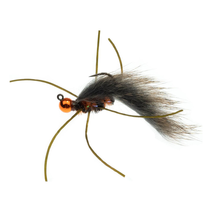 Umpqua Zirdle Bug Jig Orange Natural nymph with orange tungsten bead and rubber legs