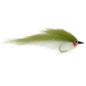 Bunker Fly Olive over White - Mossy Creek Fly Fishing
