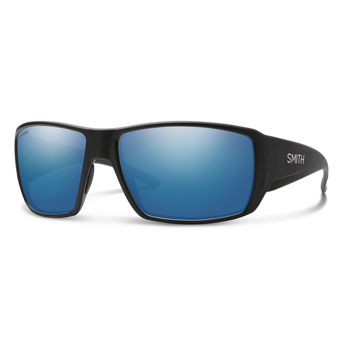 Smith Guides Choice Matte Black ChromaPop Glass Polarized Blue Mirror Lens Sunglasses