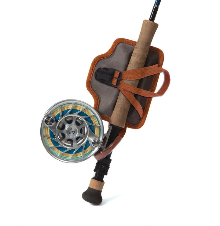 Fishpond Quikshot Rod Holder 2.0 holding a rod and reel