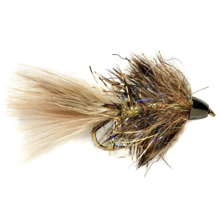 Fulling Mill Baby Complex Twist Tan, small conehead bugger streamer