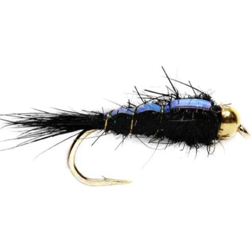 Fulling Mill BH Flashback Hare's Ear Nymph Black, bead head flashback hare's ear nymph