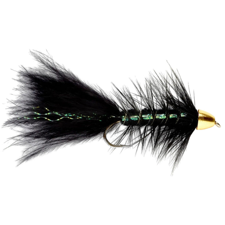 Fulling Mill Conehead Woolly Bugger Black, conehead woolly bugger streamer