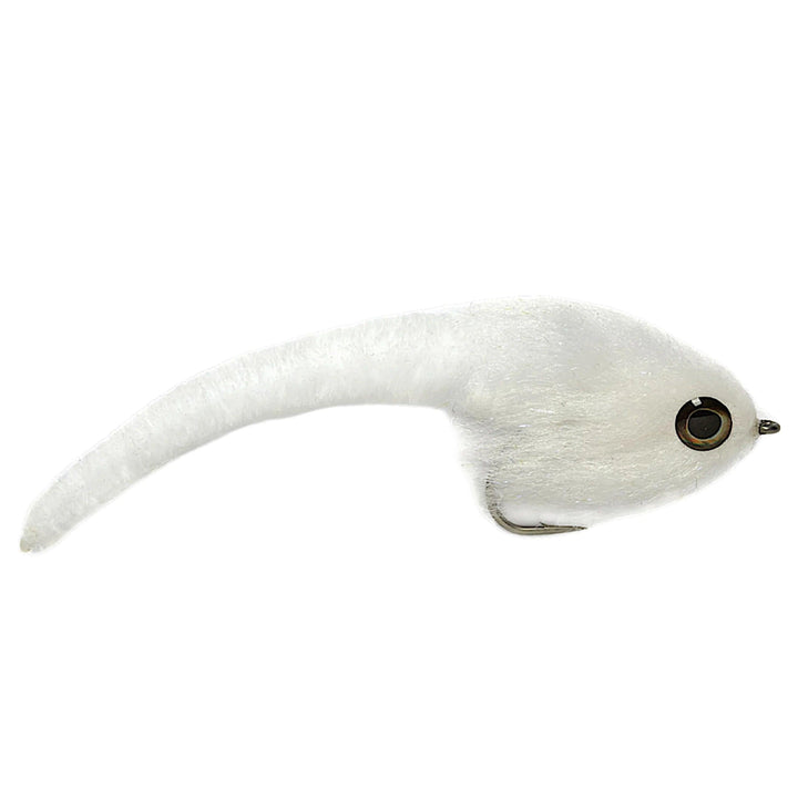 Fulling Mill Mini Dragon Tail Fly White, baitfish streamer