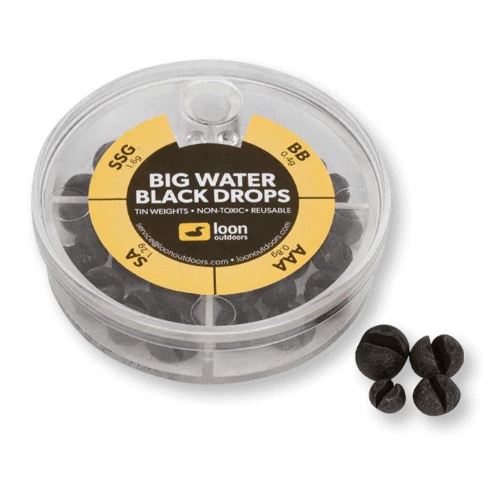 Loon Tin Drops 4 Division (Big Water), 4 division Big Water twist dispenser of non-toxic tin split shot