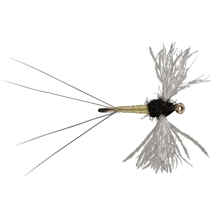 RIO CDC Spinner Trico White/Black, spent spinner with CDC wings