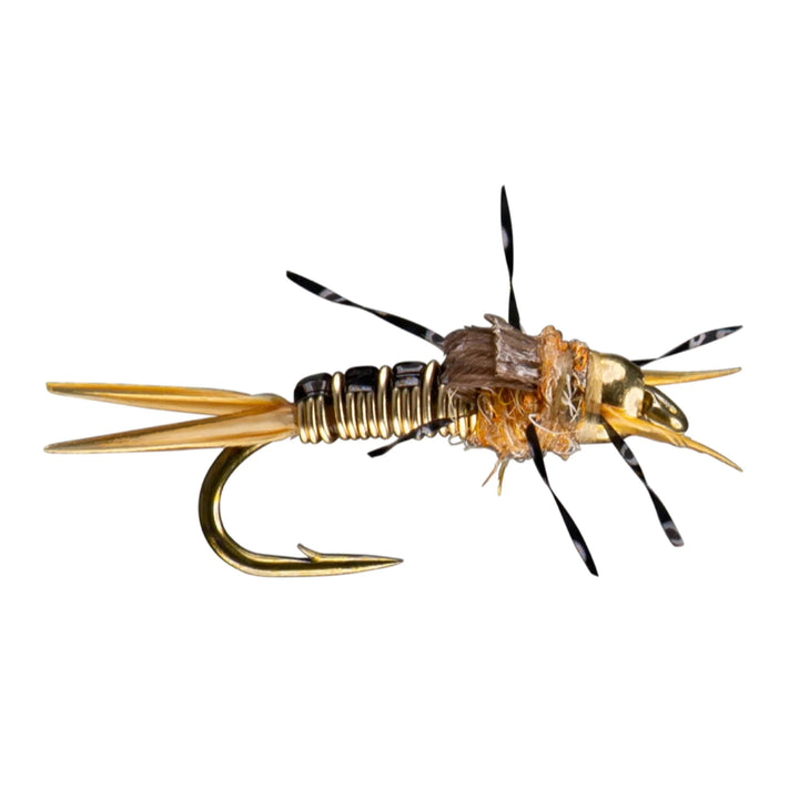 RIO Morrish Iron Sally Nymph, Yellow Sally nymph with two-tone wire body