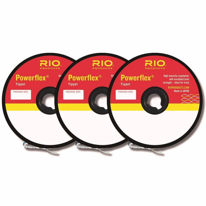 Three RIO Powerflex tippet spools
