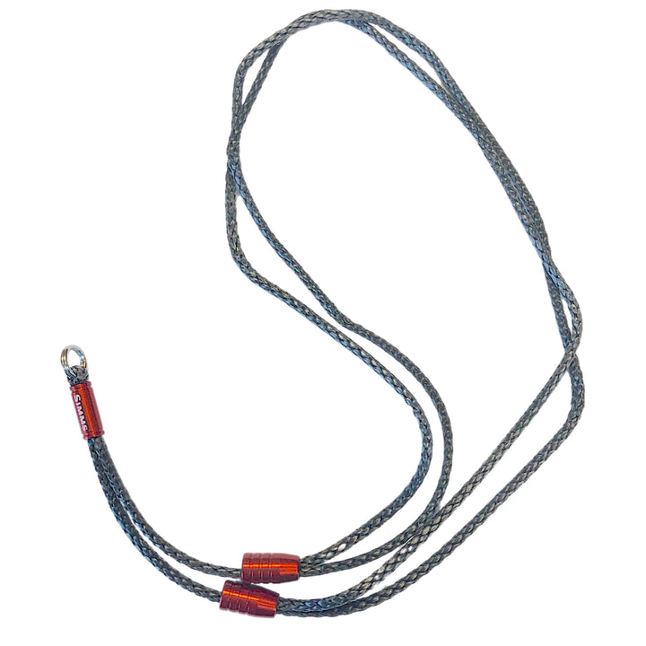 Simms Guide Lanyard grey cord with orange accents and split ring