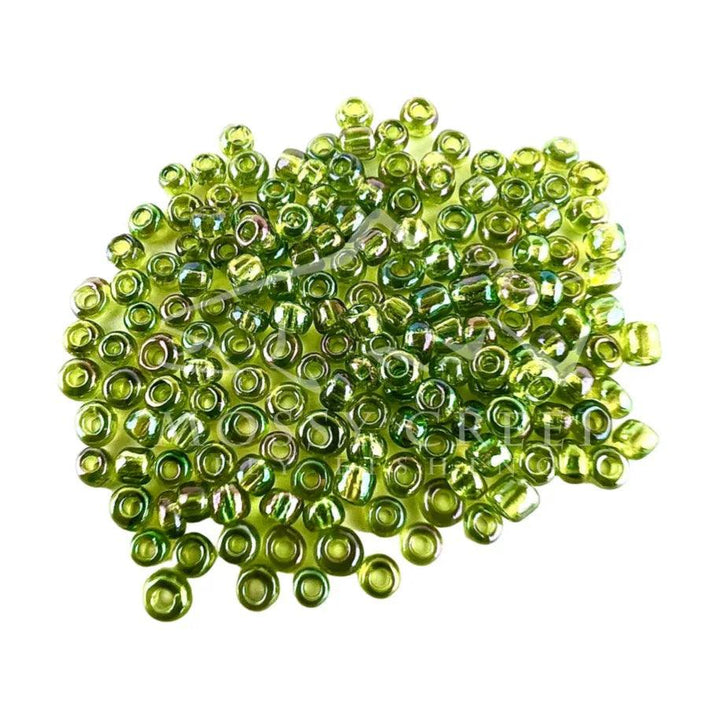 Tyers Glass Beads in Irr Olive, glass beads