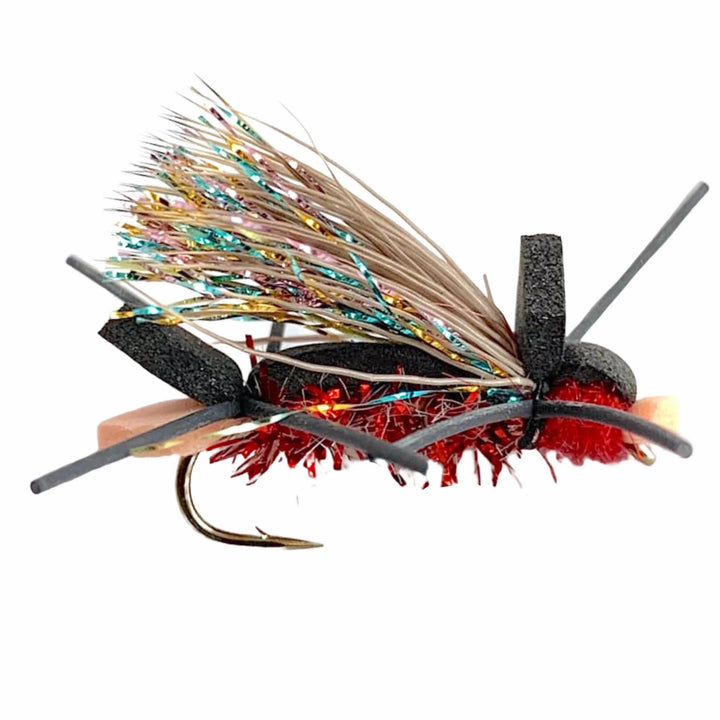 Umpqua Amy's Ant Red fly with foam body and rubber legs