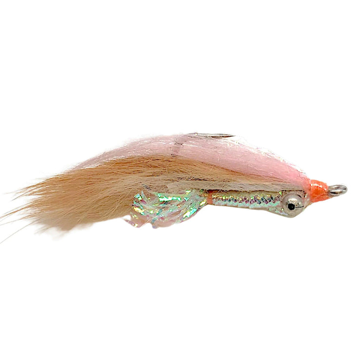 Umpqua Bonefish Scampi Bead Chain Pink saltwater fly with bead-chain eyes and rabbit strip