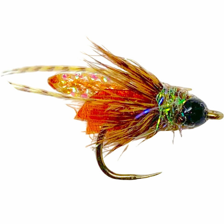 Umpqua Nitro Caddis Tan nymph with segmented body and bead head