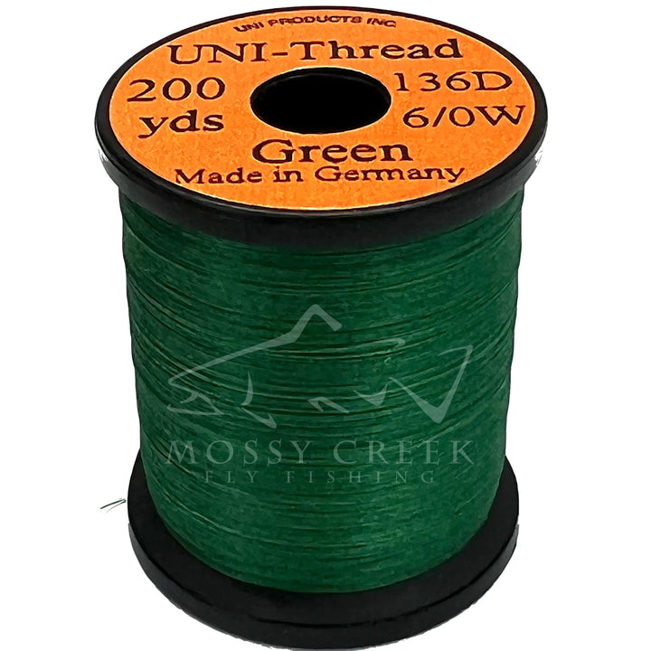 Uni 6/0 Waxed Thread in Green, waxed continuous polyester filament
