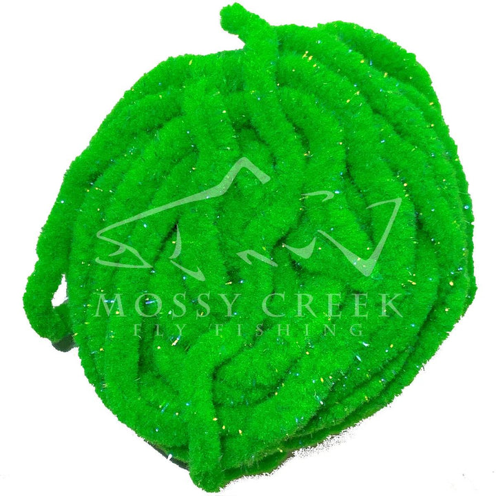 UV Galaxy Mop Chenille in Fluorescent Green, mop chenille with flash