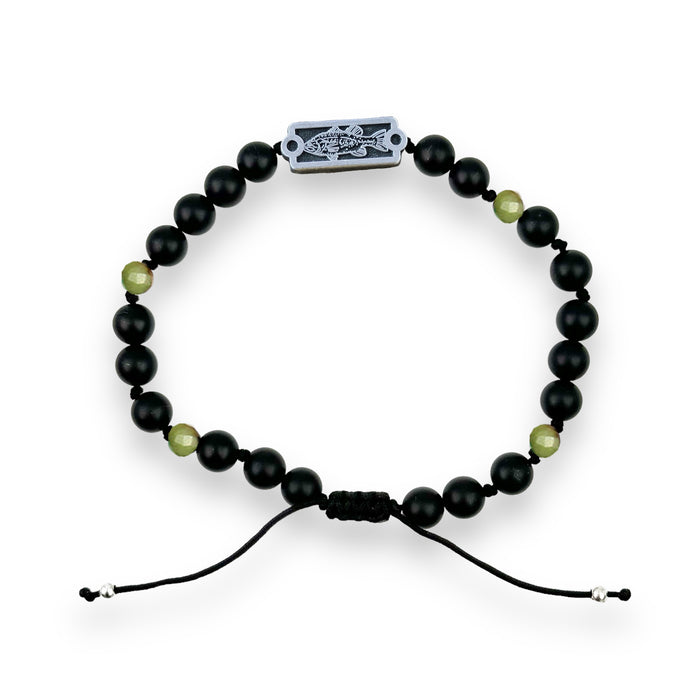 Sight Line Provisions Bass Kona + Jade Beads - Fishing Bracelet