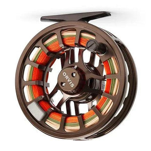 black fly reel with orange backing and green fly line Colors have for every fly reel setup Black Fly Fishing Reel with