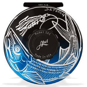 abel sds 7 8 fly reel Abel SDS 7/8 DeYoung Looking Up Black/ Blue Fade