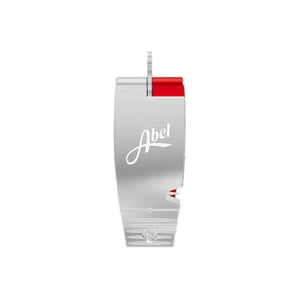 Abel nipper in platinum with red accent at the top, front view