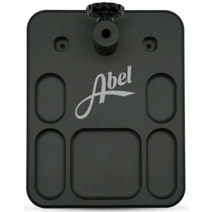 Abel Vise Base in Satin Black, top view showing three vise positions and five milled pockets