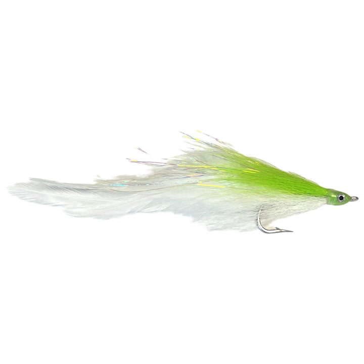 Deceiver Big Game 5/0 Chartreuse Over White, big game Deceiver by Mattioli Flies