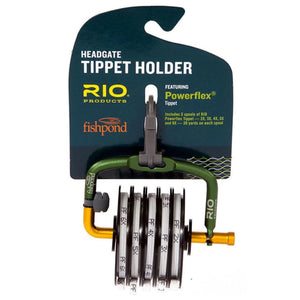 Fishpond Headgate Tippet Holder Loaded with RIO Powerflex tippet in package