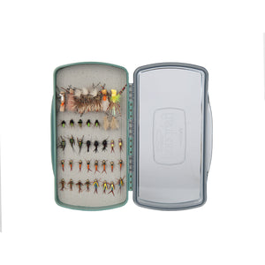 Fishpond Tacky Pescador Fly Box Medium Dynamic Foam open with flies