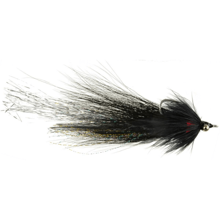 Flashtail Whistler Black, baitfish streamer by North Country Flies