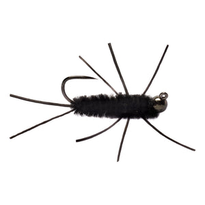 Fulling Mill Jiggy Pat's Black, stonefly jig nymph with rubber legs