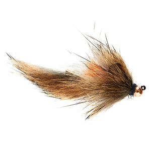 Fulling Mill Keslar's Hot Butt Slump Natural, jig streamer with an orange marabou tail