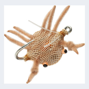 Fulling Mill Standard Flexo Crab Tan, weighted translucent crab fly