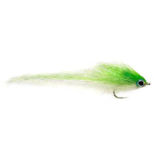Fulling Mill Whalley's Prison Bride Chartreuse, translucent saltwater baitfish fly