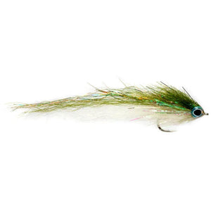 Fulling Mill Whalley's Prison Bride Olive, translucent saltwater baitfish fly