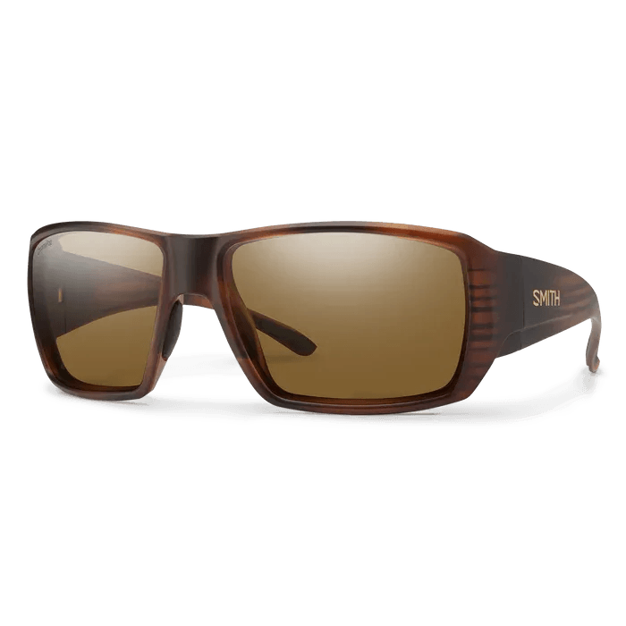 Smith Guide's Choice S sunglasses, Matte Tortoise frame, ChromaPop Polarized Brown lens, three-quarter view