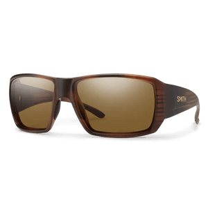 Smith Guide's Choice S sunglasses, Matte Tortoise frame, ChromaPop Glass Polarized Brown lens, three-quarter view