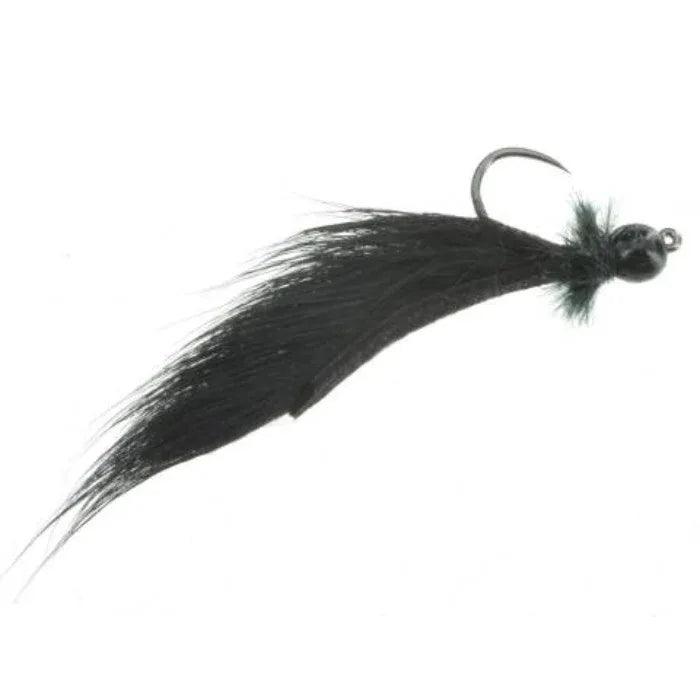 Jig Mini Leech Black, jig leech fly by North Country Flies