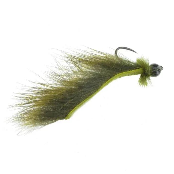 Jig Mini Leech Olive, jig leech fly by North Country Flies